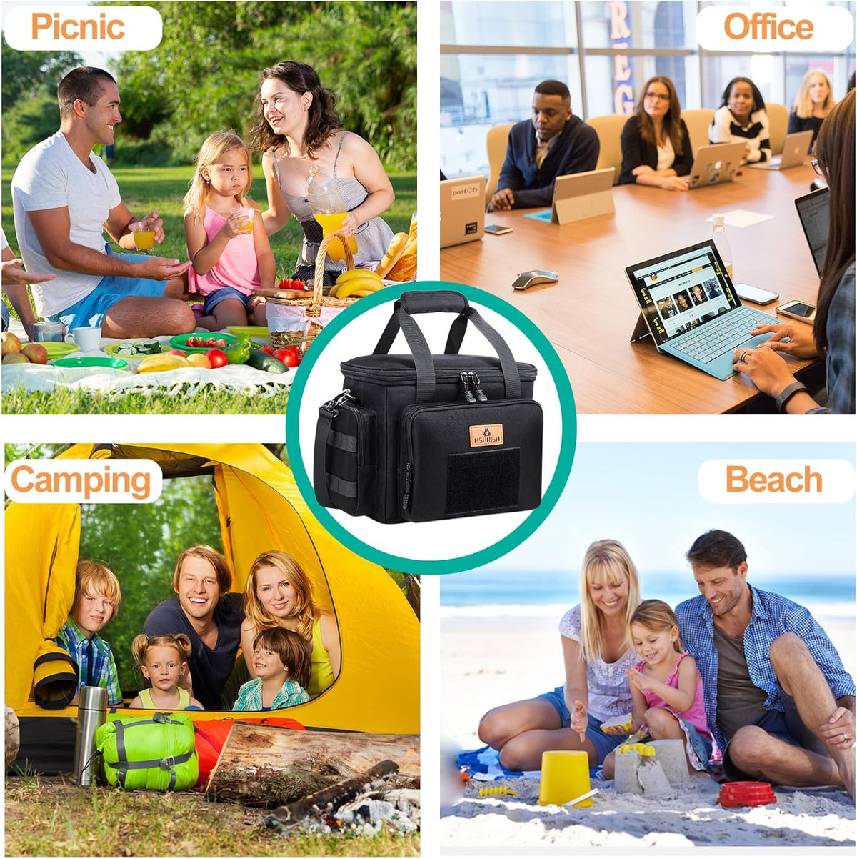 HSHRISH Tactical Large Lunch Bag for Men,Leakproof Insulated Lunch Box, Durable Soft Cooler Bag with Shoulder Strap Lunch Pail for Work Shifts Outdoor - PuriLite