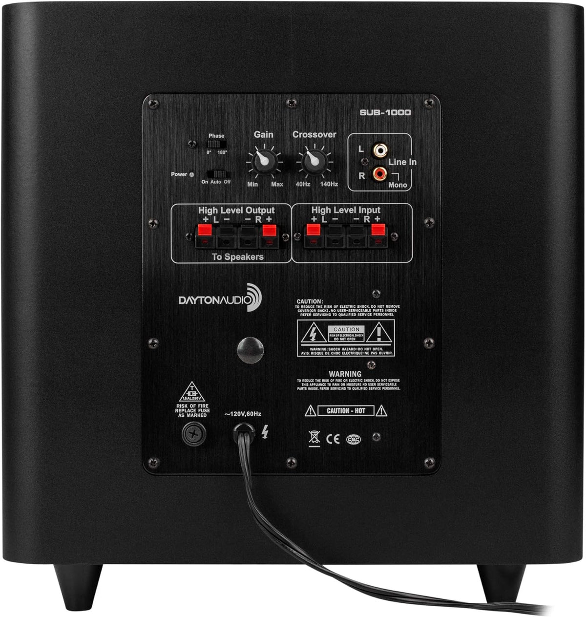 Dayton Audio SUB-1000 10-Inch 100 Watt Powered Subwoofer - PuriLite