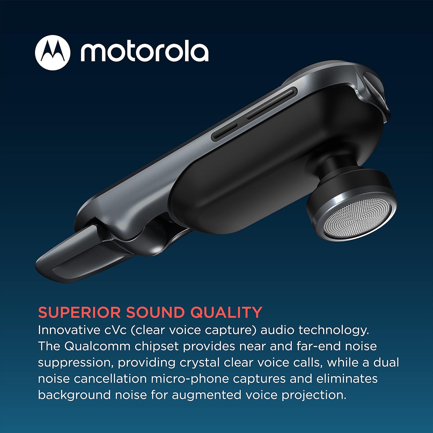 Motorola Sound HK500+ Bluetooth Earpiece Hands-Free Wireless Headset with Microphone - IPX4 Water Resistant Bluetooth Phone Earpiece for Phone Calls, Compatible with iPhone and Cell Phones - PuriLite