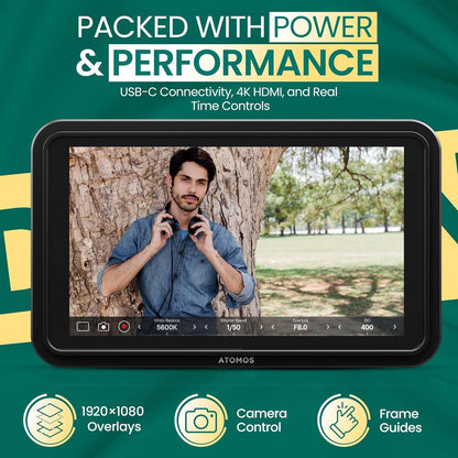 Atomos Shinobi II 5.2" HDMI HDR Monitor – 1500-nit Bright Touchscreen, 4K HDMI Input, AtomHDR, USB-C Power & Camera Control - PuriLite