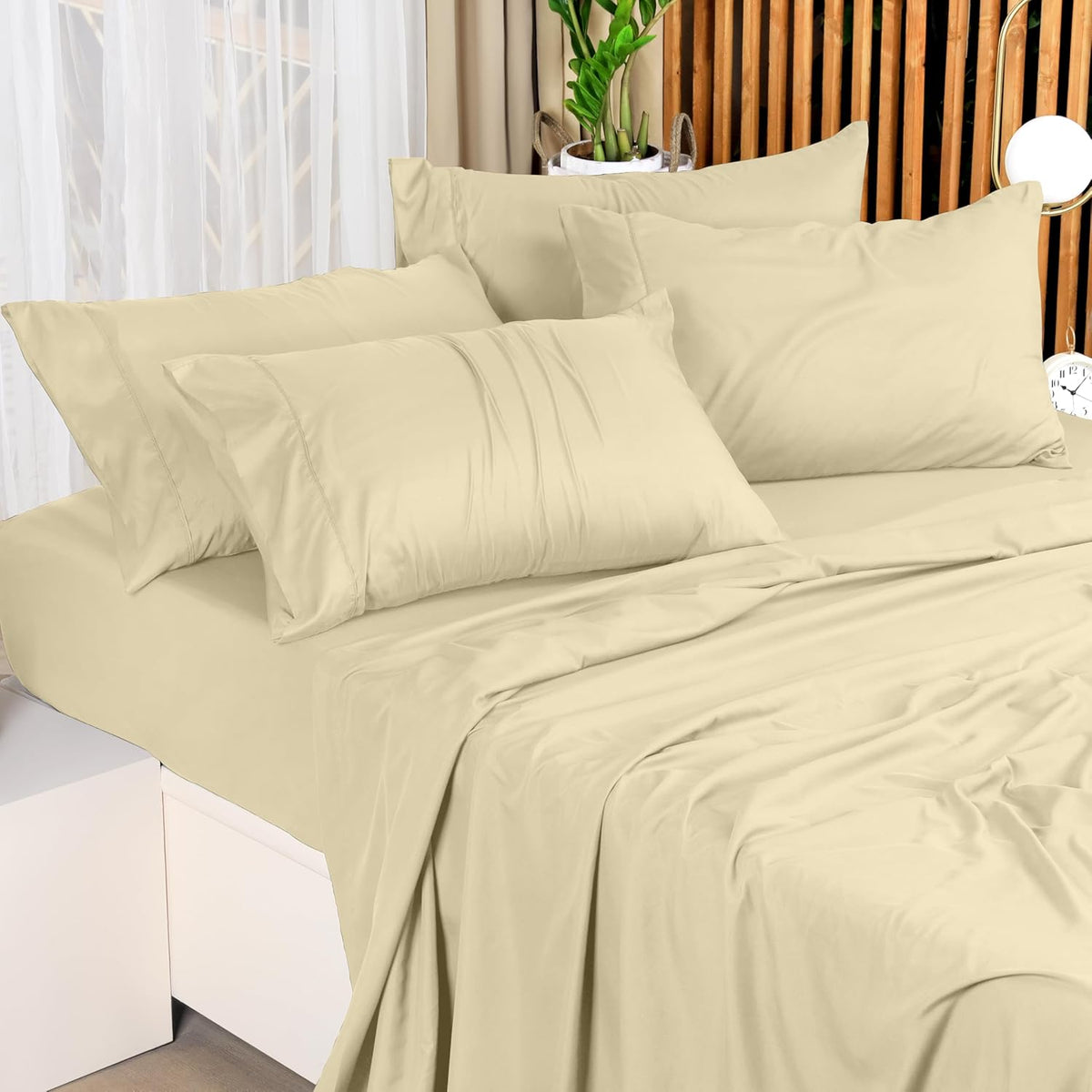 Utopia Bedding Queen Bed Sheet Set - 4 Piece Bedding - Soft Brushed Microfiber Fabric - Shrinkage & Fade Resistant - Easy Care (White) - PuriLite