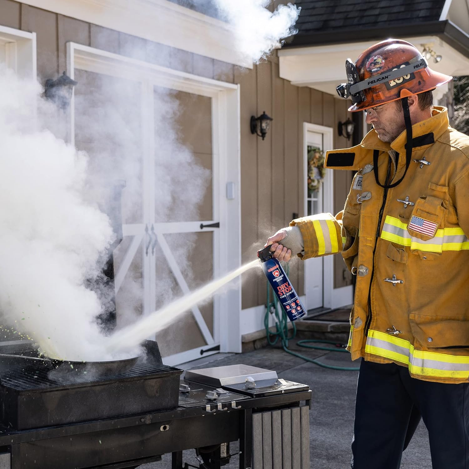 Dry Stop Fire Spray by Prepared Hero - 4 Pack - Portable Fire Extinguisher for Home, Car, Garage, Kitchen - Works on Electrical, Grease, Battery Fires & More - Compact, Easy to Use - PuriLite
