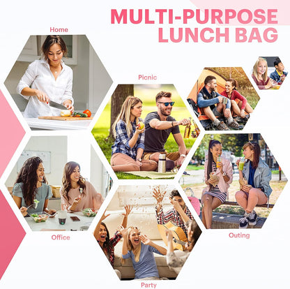 Lunch Bag for Women & Men Adult Insulated Lunch Box, Small Leakproof Cooler Food Lunch Containers Reusable High Capacity Lunch Tote Bags for Work, Travel, Outdoor - PuriLite