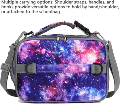 FlowFly Kids Lunch Box Insulated Soft Bag Mini Cooler Back to School Thermal Meal Tote Kit for Girls, Boys, Black - PuriLite