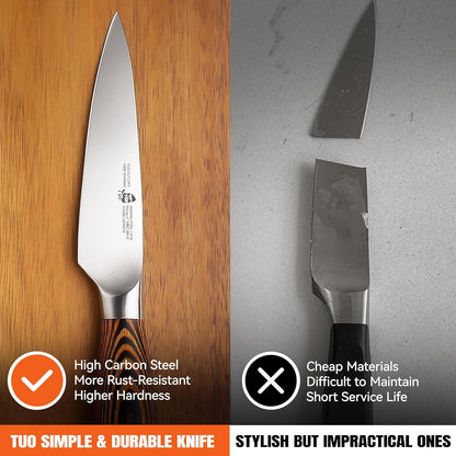 TUO Boning Knife - Razor Sharp Fillet Knife - High Carbon German Stainless Steel Kitchen Cutlery - Pakkawood Handle - Luxurious Gift Box Included - 7 inch - Fiery Phoenix Series - PuriLite