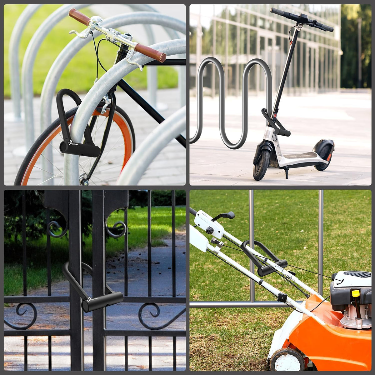 Sportneer Bike Lock: 17mm Heavy Duty Bike U Lock - High-Security Anti-Theft with 12mm x1.5m Steel Cable, 8''x5'' Compact Design, Includes Mounting Bracket for Mountain/Road/Folding/Electric Bikes - PuriLite