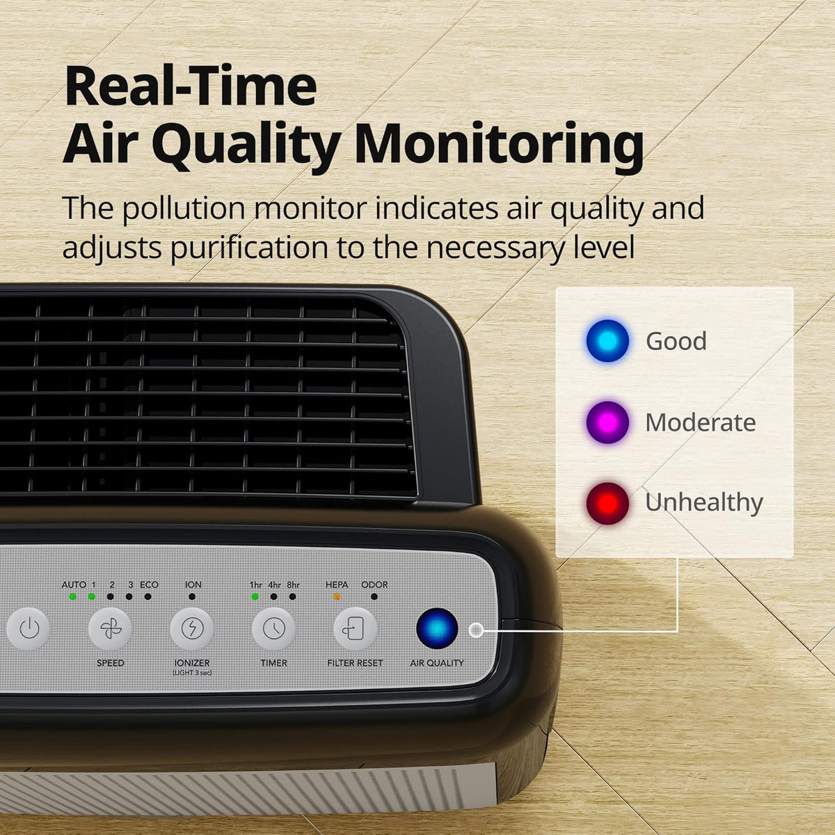 Coway Airmega AP-1512HHS App-Enabled Smart Technology, Compatible with Amazon Alexa True HEPA Air Purifier, Black/Bronze - PuriLite