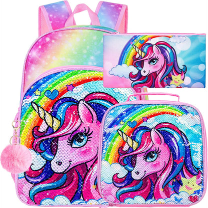 3pcs Backpack for Boys and Girls, 16” Kids Kindergarten Bookbag with Lunch Box, Cute Elementary Backpacks for Boy Girl - PuriLite