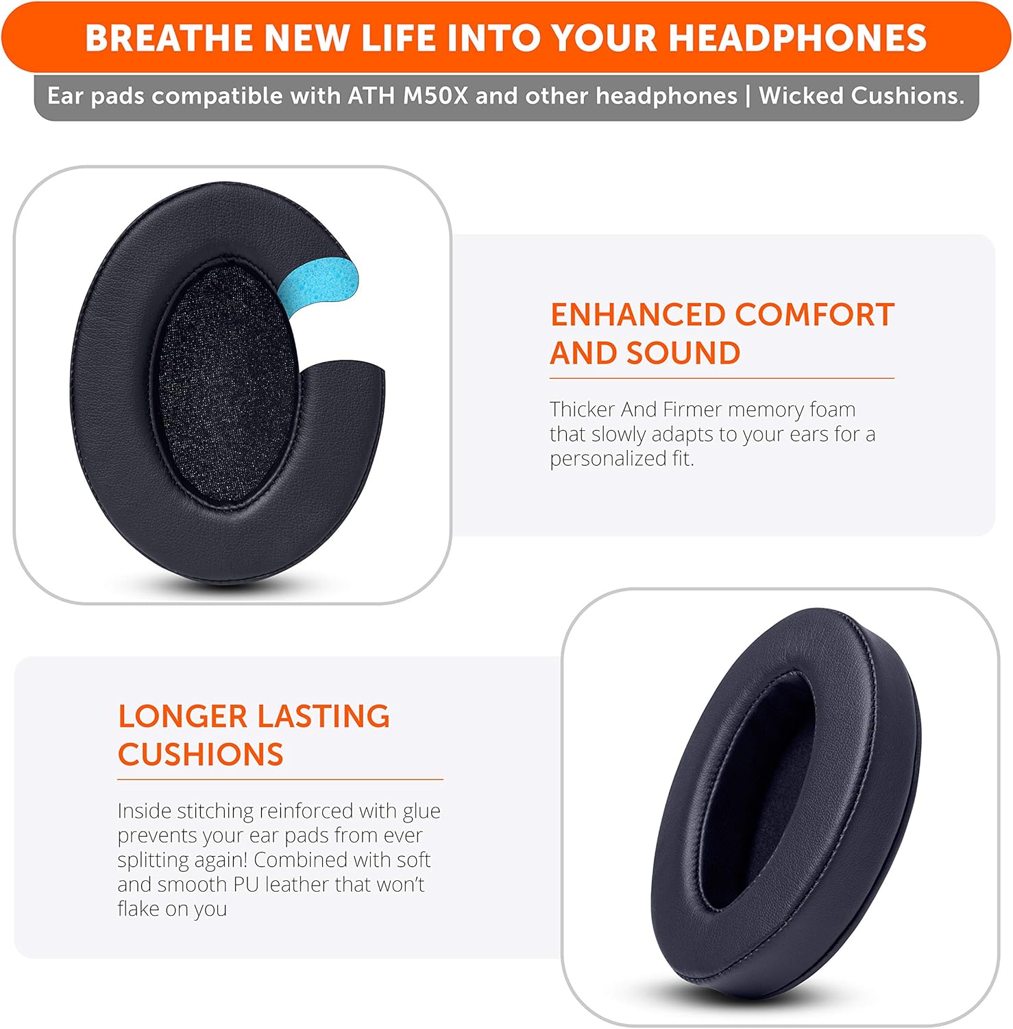WC PadZ - The Ultimate Upgraded Earpads by Wicked Cushions - Compatible with Audio Technica, HyperX, SteelSeries Arctis & More - Extra Thick - Bigger Opening - Softer Memory Foam | (Speed Racer) - PuriLite