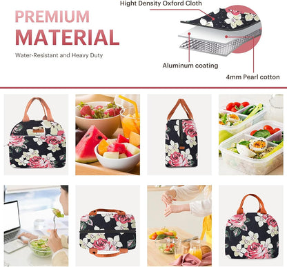 Lunch Bag for Women & Men Adult Insulated Lunch Box, Small Leakproof Cooler Food Lunch Containers Reusable High Capacity Lunch Tote Bags for Work, Travel, Outdoor - PuriLite