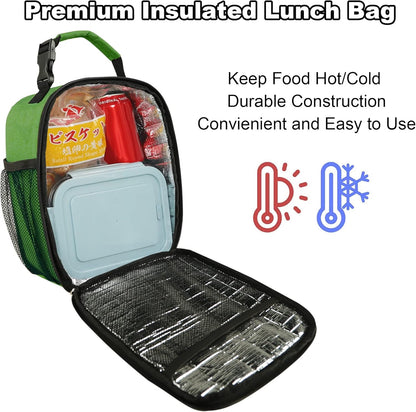 Lunch Box for Men Women Adults Small Lunch Bag for Office Work Picnic - Reusable Portable Lunchbox, Black - PuriLite