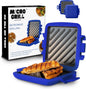 Micro Grill | Microwave Sandwich Maker - Grilled Cheese Munchy - Toastie Maker - Panini Press - Travel (Blue) - PuriLite
