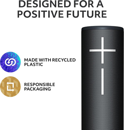 Ultimate Ears MEGABOOM 4 Portable Waterproof Bluetooth Speaker with Powerful 360-Degree Sound and Thundering Bass, Floating Speaker with 20-Hour Battery and 147ft (45m) Range - Black - PuriLite
