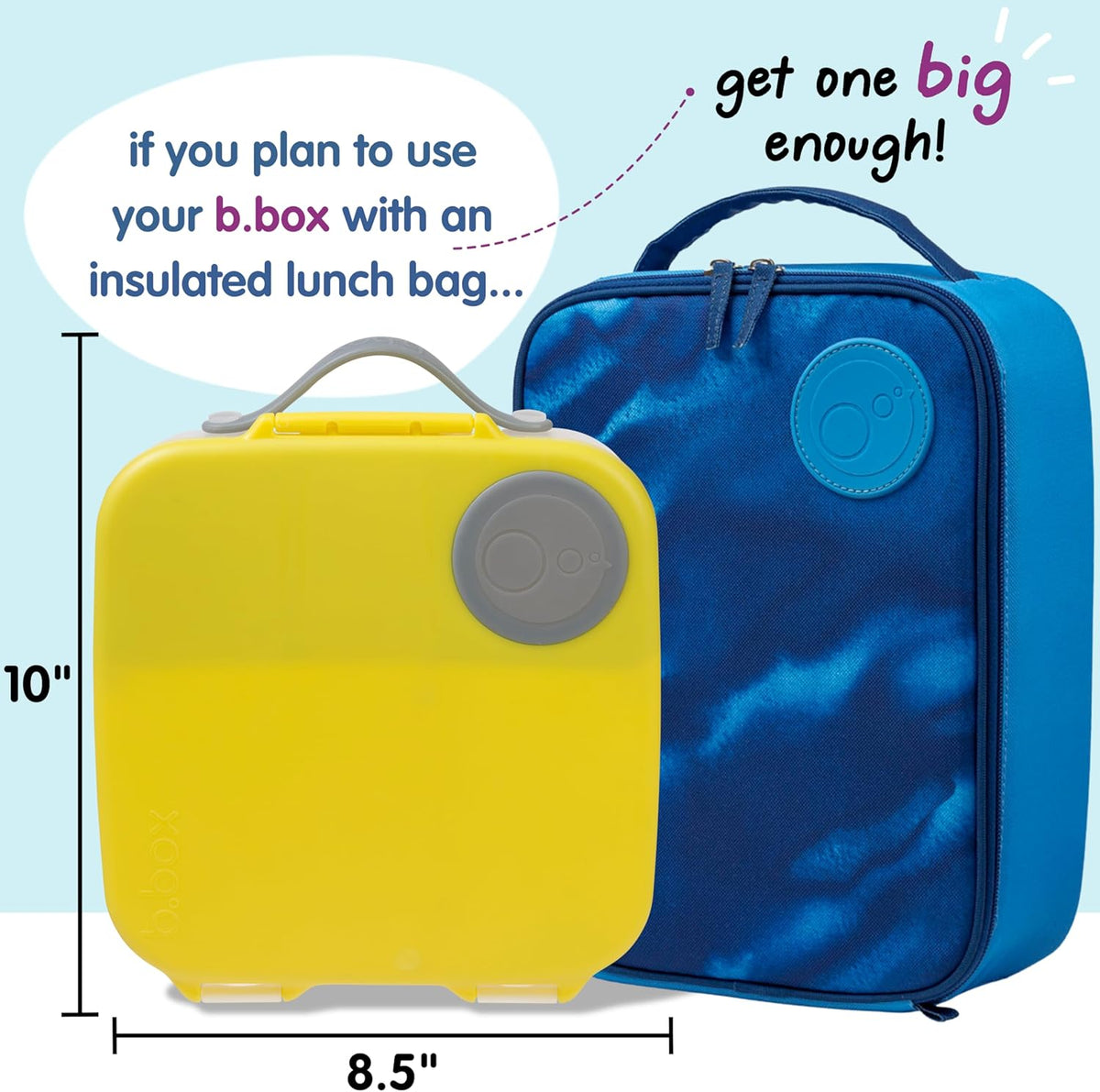 b.box 5-Compartment bento Style Lunch Box for Kids, Toddlers, Childrens, BPA-Free Food Storage Container with Cooler Pack, ON-The-GO Food Box with Handles Included Custom Divider, Lemon Twist - PuriLite