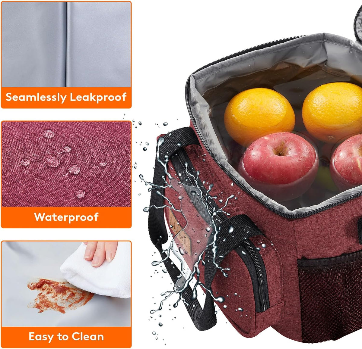 Lifewit Large Lunch Bag for Adults, 24-Can 15L Insulated Lunch Box Leakproof Soft Cooler Cooling Tote for Men Women, Waterproof Reusable Cooler Bags for Work Office Outdoor Picnic Camping, Black - PuriLite
