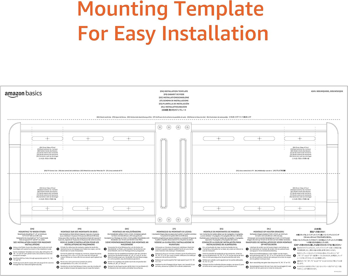 Amazon Basics Tilt TV Wall Mount with Horizontal Post Installation Leveling for 32-Inch to 86-Inch TVs - PuriLite