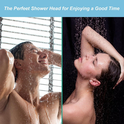 OFFO Shower Head, High Pressure Shower Head with 6 Mode, Fixed Showerheads for Strong Water Flow & Relaxing Shower Experience, Chrome - PuriLite