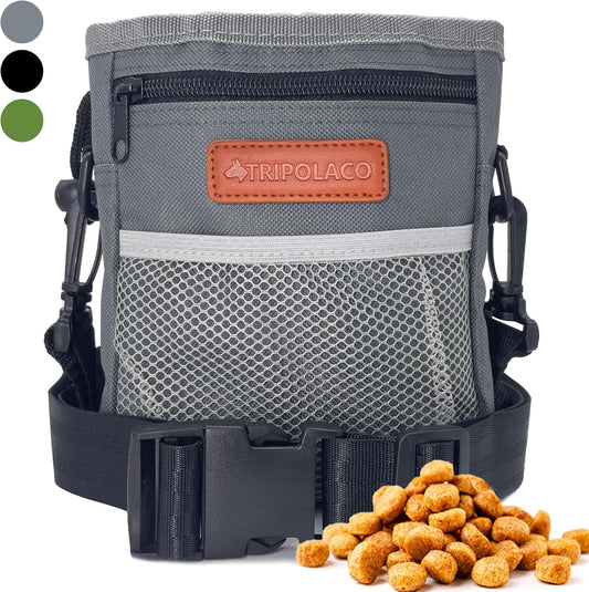 TRIPOLACO Dog Treat Pouch, Large Treat Pouches for Pet Training with Multiple Pockets, Built-in Poop Bag Dispenser & Phone Holder, 3 Wear Styles, Ideal Dog Treat Bag for Training & Walks - PuriLite