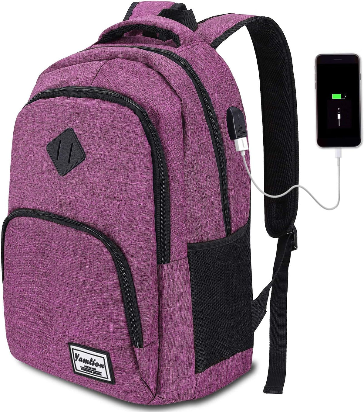 Backpack for Teen Girls,Boys School Backpack for Women with USB,College Backpack,Big Flower - PuriLite