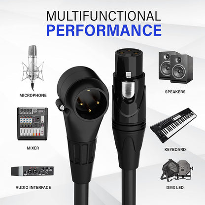 LyxPro 6 Feet XLR Microphone Cable Balanced Male to Female 3 Pin Mic Cord for Powered Speakers Audio Interface Professional Pro Audio Performance and Recording Devices - Blue - PuriLite