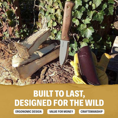 Condor Tool & Knife Bushlore 4.375-Inch Drop Point Blade, Handle with Leather Sheath, Plain - PuriLite