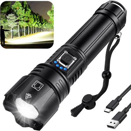 Flashlights High Lumens,990000 Lumens Rechargeable Flashlight,Super Bright Flashlights with 5 Modes,Waterproof Powerful Flash Light Suitable for Camping,Exploration,Hiking - PuriLite