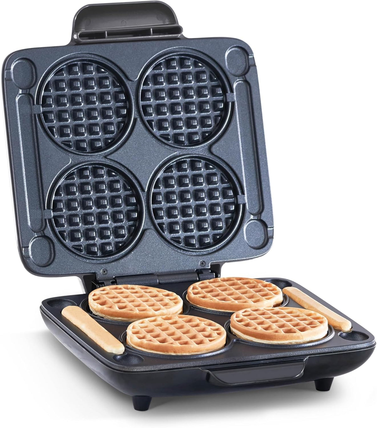 DASH Mini Maker Electric Round Griddle for Individual Pancakes, Cookies, Eggs & Other on The go Breakfast, Lunch & Snacks with Indicator Light + Included Recipe Book - White - PuriLite
