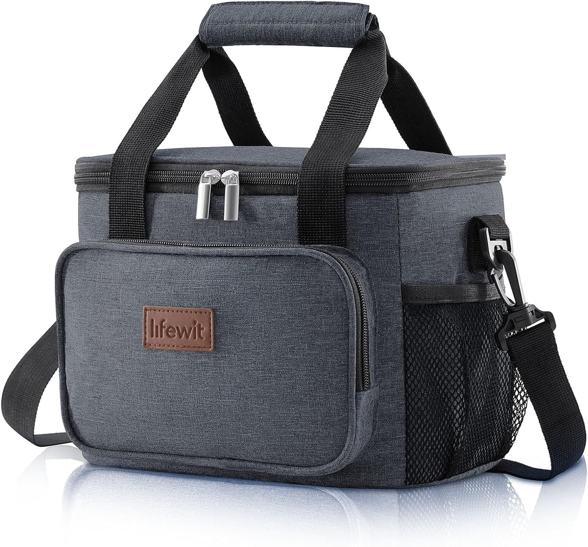 Lifewit Large Lunch Bag for Adults, 24-Can 15L Insulated Lunch Box Leakproof Soft Cooler Cooling Tote for Men Women, Waterproof Reusable Cooler Bags for Work Office Outdoor Picnic Camping, Black - PuriLite