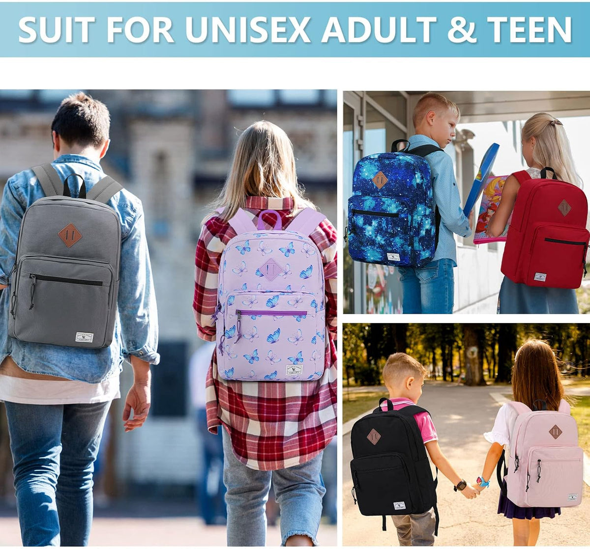 School Backpack for Kids,Lightweight Water Resistant Work Travel Backpack for Women Men Teens VONXURY - PuriLite