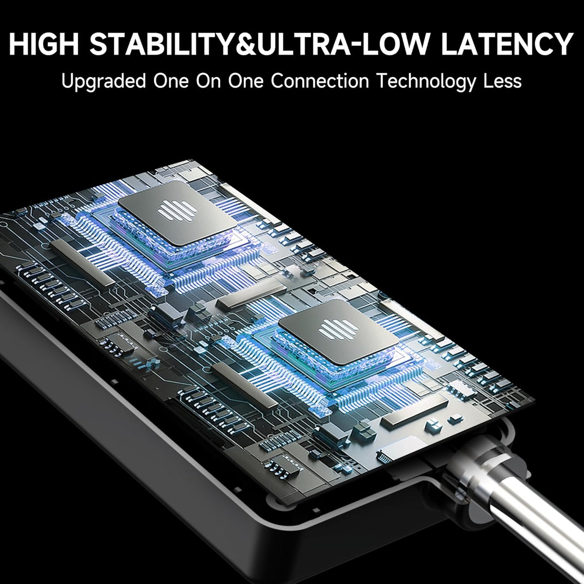 Wireless Microphone, Wireless Mic with One-to-One Chip Connection, 40H Rechargeable Battery, 200FT Range, Plug and Play, Ergonomic Design,Less Latency Microphone for Singing, Speech, Party - PuriLite