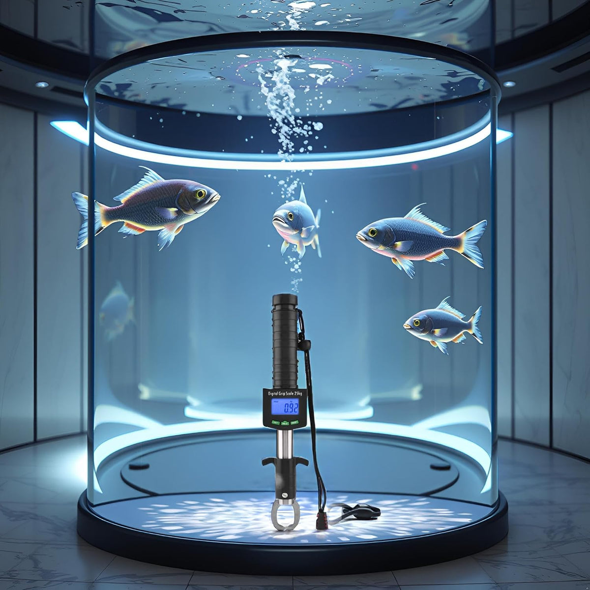 Fish Lip Grip with LED Display Multi-Function Digital Fish Grip Scale 25 Kg 55LB Electronic Control Grabber - PuriLite