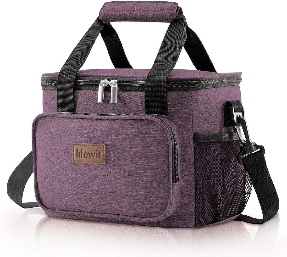 Lifewit Large Lunch Bag for Adults, 24-Can 15L Insulated Lunch Box Leakproof Soft Cooler Cooling Tote for Men Women, Waterproof Reusable Cooler Bags for Work Office Outdoor Picnic Camping, Black - PuriLite
