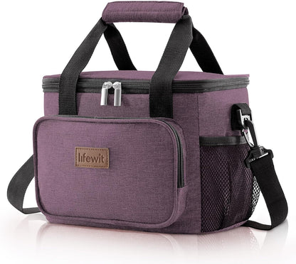 Lifewit Large Lunch Bag for Adults, 24-Can 15L Insulated Lunch Box Leakproof Soft Cooler Cooling Tote for Men Women, Waterproof Reusable Cooler Bags for Work Office Outdoor Picnic Camping, Black - PuriLite