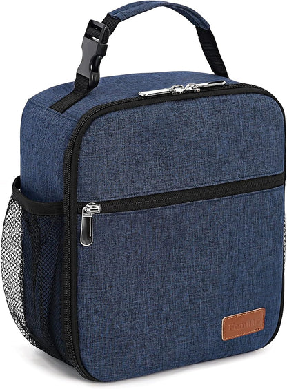 Lunch Box for Men Women Adults Small Lunch Bag for Office Work Picnic - Reusable Portable Lunchbox, Black - PuriLite