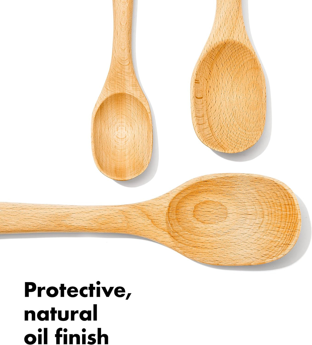 OXO Good Grips Wooden Spoon Set, 3-Piece, Brown - PuriLite
