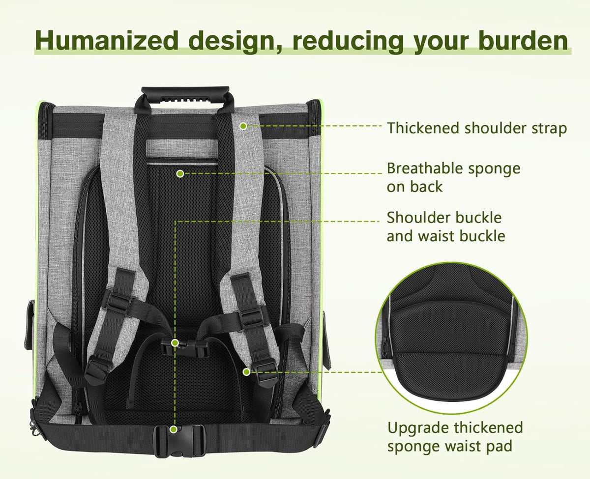 Pecute Cat Backpack with Breathable Mesh, Dog Backpack Carrier with Multi-Pockets for Cats Puppies, Pet Backpack Carrier for Travel Hiking Camping Outdoor （Gray） - PuriLite