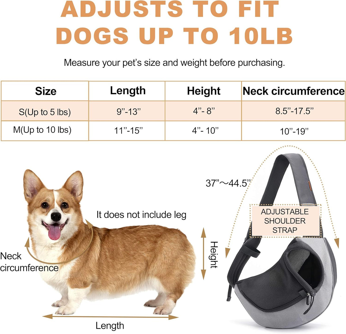 FDJASGY Pet Sling Carrier for Small Dogs Cats,Breathable Mesh Travelling Hand Free Puppy Backpack with Pouch and Adjustable Strap Carrier Grey - PuriLite