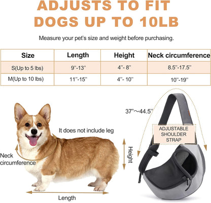 FDJASGY Pet Sling Carrier for Small Dogs Cats,Breathable Mesh Travelling Hand Free Puppy Backpack with Pouch and Adjustable Strap Carrier Grey - PuriLite