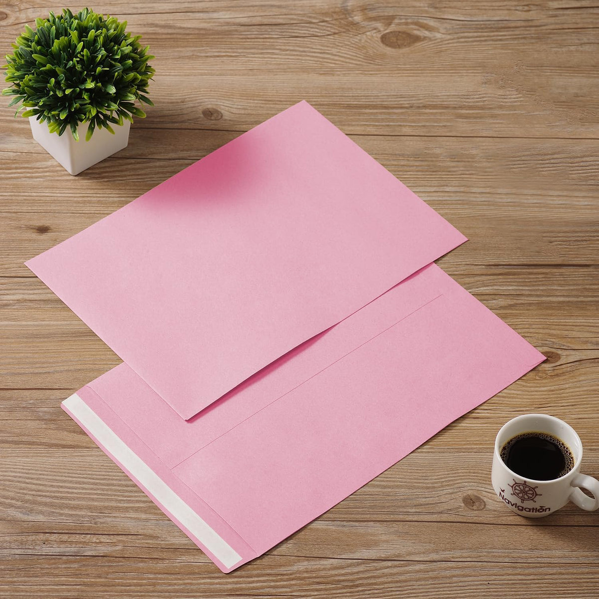 Tanshuqin 9" x 12.75" Self-Seal Catalog Envelopes 32lb Kraft Envelopes for Invitation Cards, Organizing and Storage, Pictures, Photos, Documents (100 PCS) - PuriLite