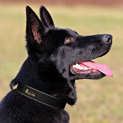 Plutus Pet Tactical Dog Collar, Reflective, Adjustable Heavy Duty Dog Collar, Soft Padded and Comfortable, for Small Medium and Large Dogs (Red, L) - PuriLite