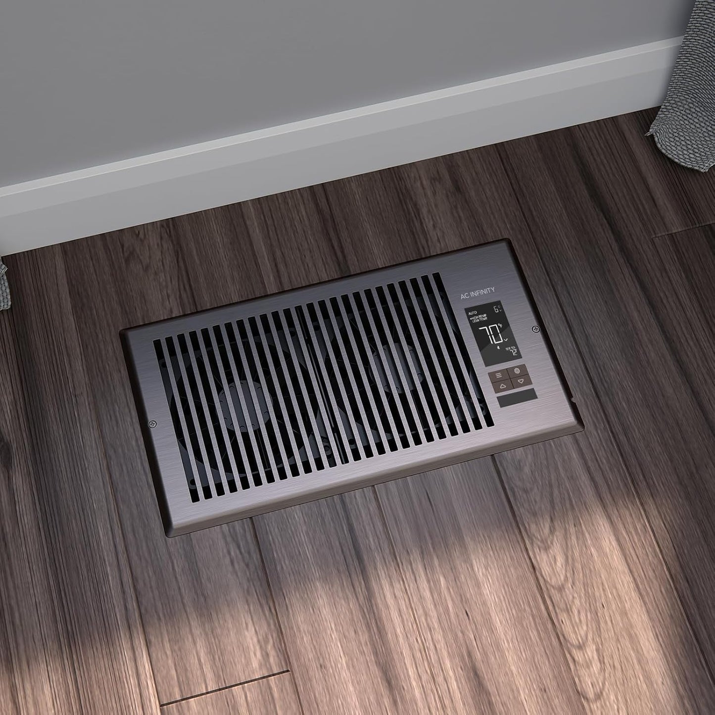 Register Booster Fan | Smart HVAC Floor Vent Booster Fan with Thermostat Control, Bluetooth App, Remote Control, Quiet 10-Speed Air Vent Booster for 4 x 10 Inch & 4 x 12 Inch Register Openings