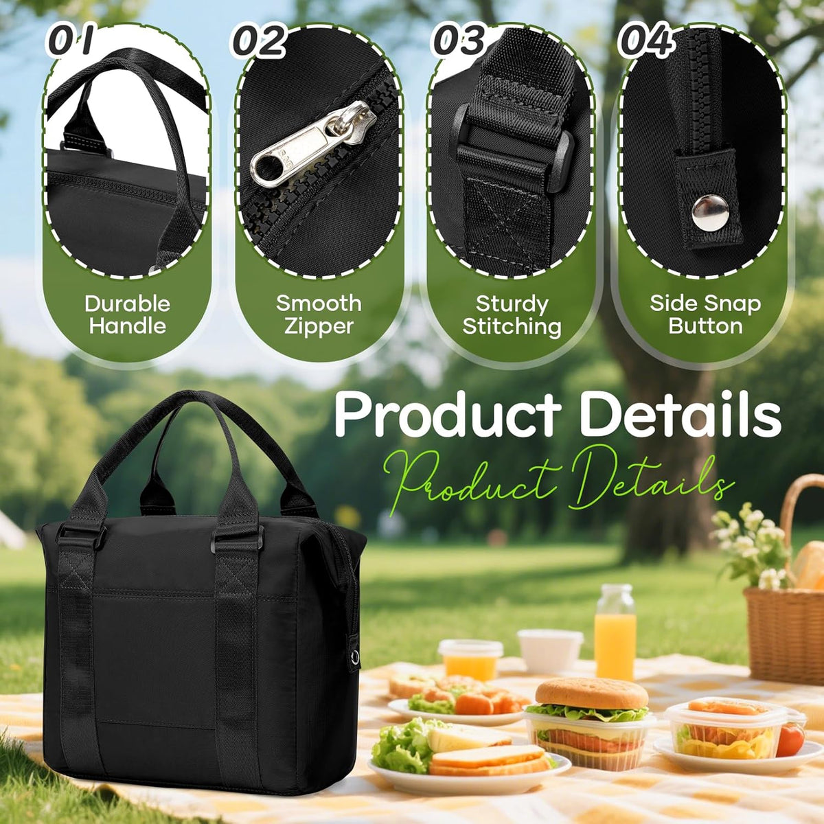 Lunch Bag Insulated Lunch Box Leakproof Lunch Tote Bags for Women Men,Portable Thermal Cooler Bag Lunch Containers with Shoulder Strap for Work, Family, Picnic, School, Outdoor,BBQ C2-Pinkpurple - PuriLite
