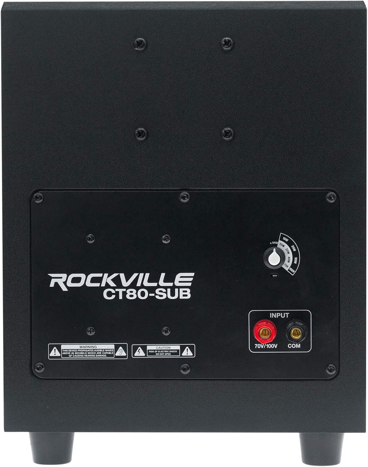 Rockville CT80 8" 50W 70V Commercial Subwoofer, Wall-Mount Bracket, Deep Bass, Wide Frequency, Durable Build, for Restaurants and Conference Rooms - PuriLite