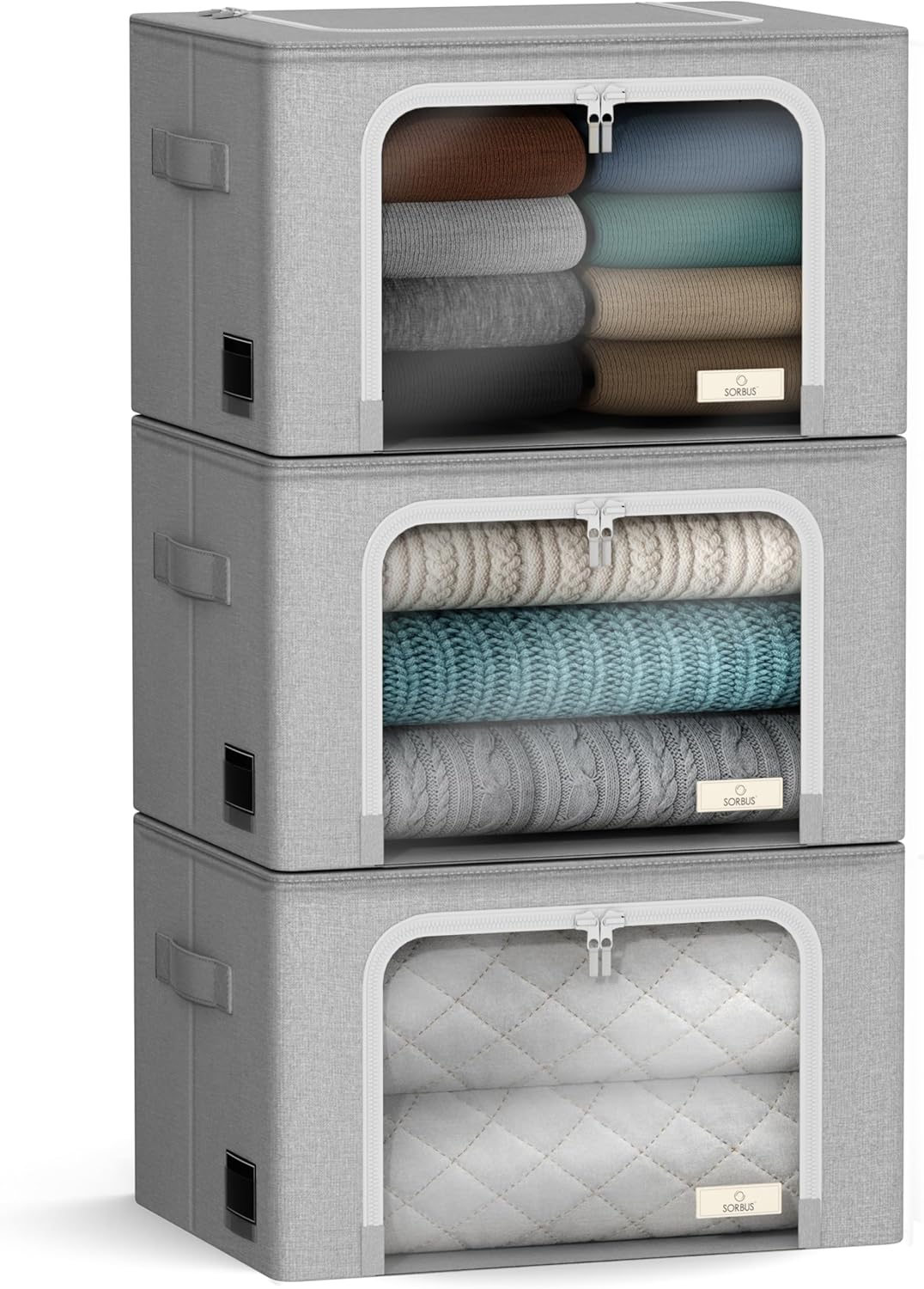 Purilite Select Storage Bins – Foldable Stackable Container Organizer - PuriLite