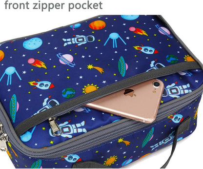 FlowFly Kids Lunch Box Insulated Soft Bag Mini Cooler Back to School Thermal Meal Tote Kit for Girls, Boys, Black - PuriLite