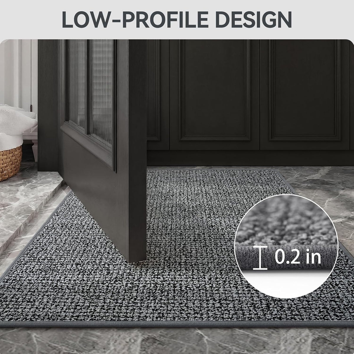 YDKGL Front Door Mat Indoor Entrance, Non Slip Welcome Mat, Grey 24"x35"