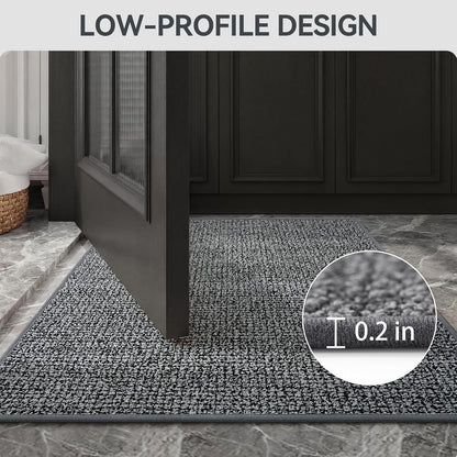 YDKGL Front Door Mat Indoor Entrance, Non Slip Welcome Mat, Grey 24"x35"