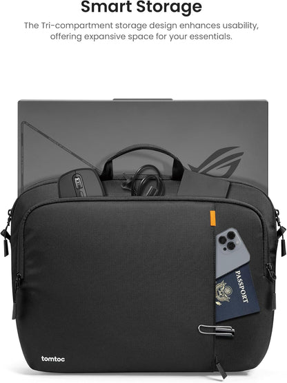 tomtoc 360 Protective Laptop Carrying Case for 16-inch MacBook Pro M4/M3/M2/M1 Pro/Max A3403 A3186 A2991 A2780, Water-resistant Laptop Shoulder Bag fits 15-inch MacBook Air M4 2025, M3/A3114, M2/A2941 - PuriLite