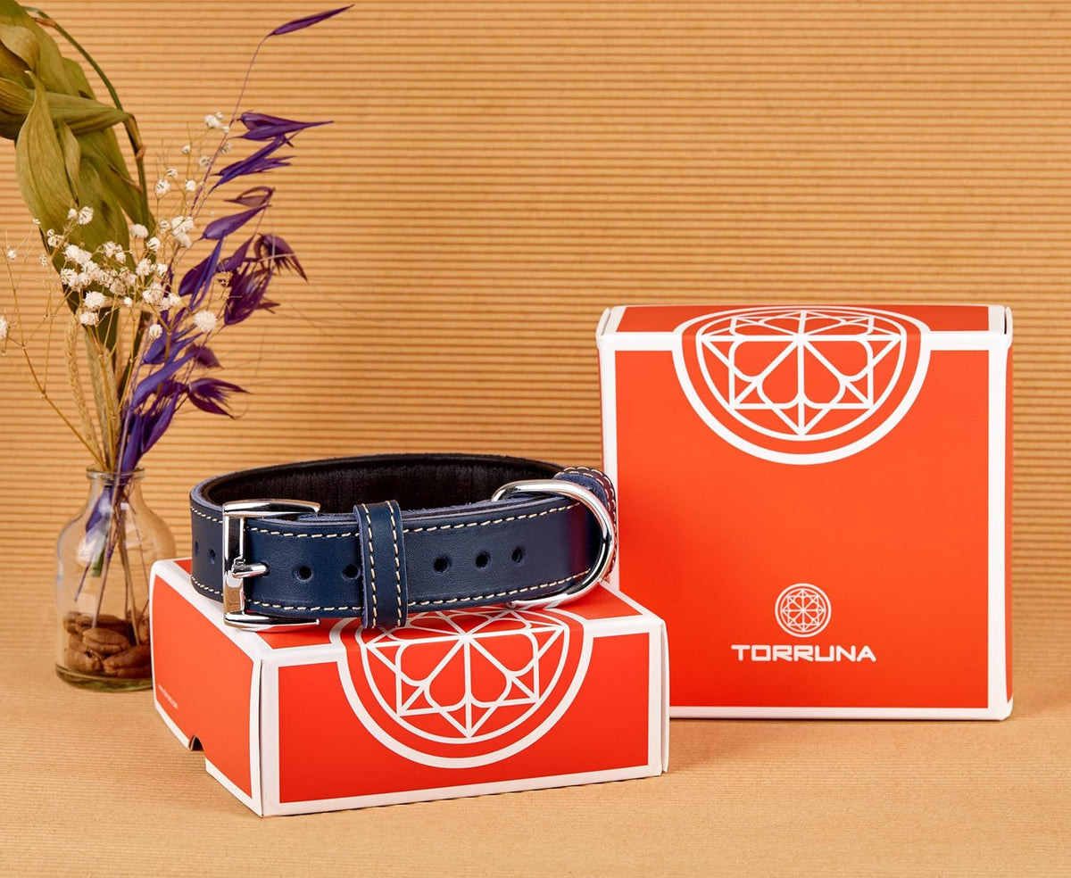 TORRUNA Soft Leather Dog Collar | Dog Collars for Small, Medium and Large Dogs | Durable Heavy Duty Dog Collars - PuriLite