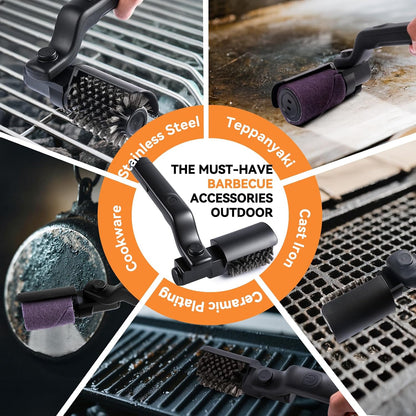 Electric Grill Cordless Cleaning Brush, Upgraded AS SEEN ON TV! BBQ Barbecue Scrubber, High Torque 25W Motor & MAX 400RPM, Dual Heads & Splash Guard, Price 59.97 for Genuine Product！